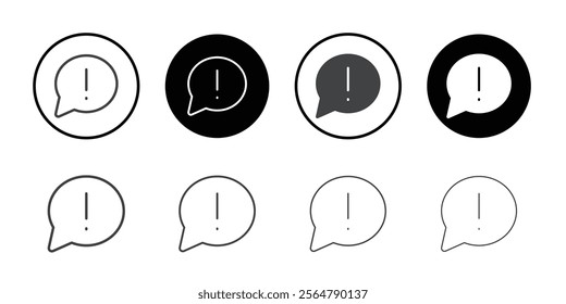 Speech bubble with an exclamation mark icon simple vector symbol