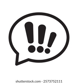 Speech bubble with exclamation mark icon. Important mark, warning icon.