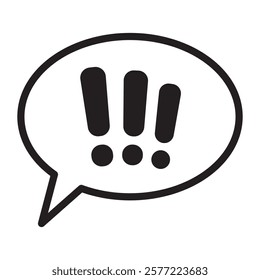 Speech bubble with exclamation mark icon. Exclamation sign icon, important mark, warning speech bubble.