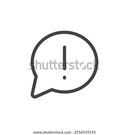 Speech bubble with an exclamation mark icon Vector logo outline