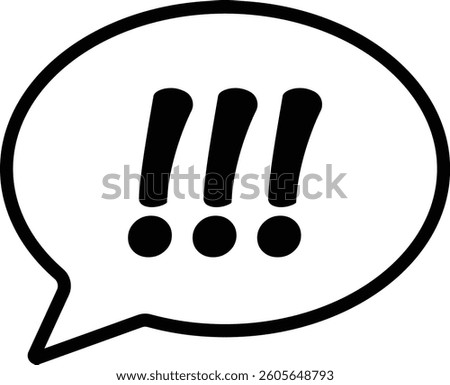 Speech bubble with exclamation mark. Vector illustration