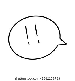 Speech bubble with an exclamation point. Outrage and anger. Emotions doodle bubble