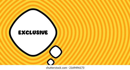 Speech bubble with exclusive text. Boom retro comic style. Pop art style. Vector line icon for Business and Advertising