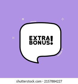 Speech bubble with Extra bonus text. Boom retro comic style. Pop art style. Vector line icon for Business and Advertising.