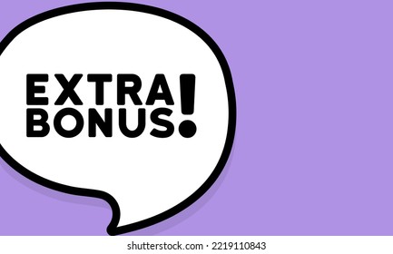 Speech bubble with extra bonus text. Boom retro comic style. Pop art style. Vector line icon for Business and Advertising.