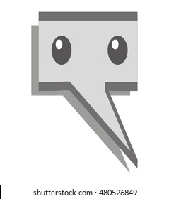 speech bubble face kawaii vector illustration design