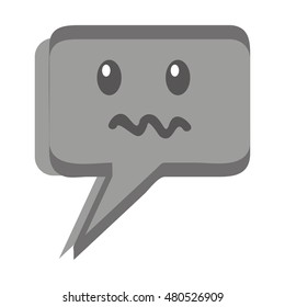 speech bubble face kawaii vector illustration design