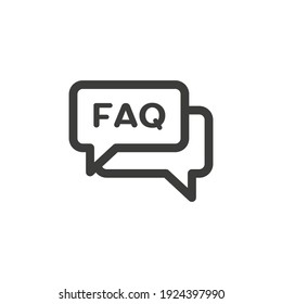 Speech Bubble With FAQ Sign Icon.