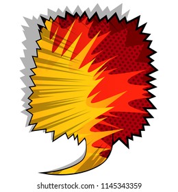 Speech bubble filled with comic book background.