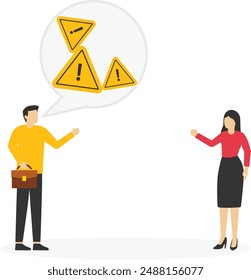 Sprechblase gefüllt mit Ausrufezeichen. Weitere Probleme. Moderne Vektorillustration im flachen Stil.

