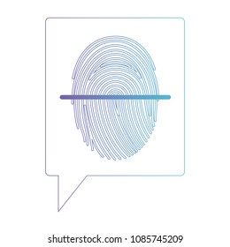 speech bubble with fingerprint access