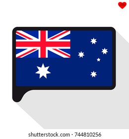 Speech Bubble flag of Australia. The symbol of Independence Day, a souvenir, a button language, an icon.