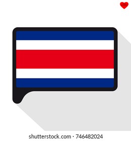 Speech Bubble flag of Costa Rica. The symbol of Independence Day, a souvenir, a button language, an icon.