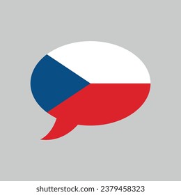 speech bubble with flag of Czech Republic, czech language concept, vector design element