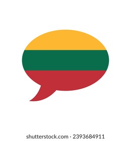 speech bubble with flag of Lithuania, lithuanian language concept, vector design element