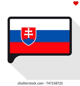 Bandera de la burbuja del discurso de Eslovaquia. El símbolo del Día de la Independencia, un recuerdo, un lenguaje de botón, un icono.