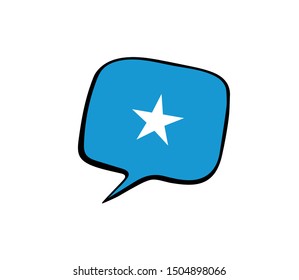 Speech bubble with the flag of Somalia on the white background. Vector illustration