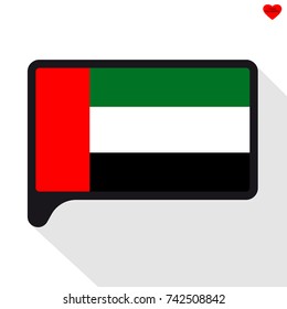 Speech Bubble flag of UAE. The symbol of Independence Day, a souvenir, a button language, an icon.