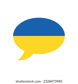 speech bubble with flag of Ukraine, ukrainian language concept, vector design element