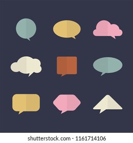 Speech bubble flat design vector illustration on white isolated background for advertising, contents, cartoon, message, text balloon.
