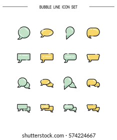 Speech bubble flat icon set. Collection of high quality outline symbols for web design, mobile app. Dialog vector thin line icons or logo.