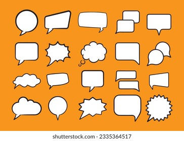 Speech bubble flat icon vector set