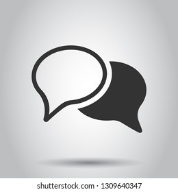 Speech bubble flat vector icon. Discussion dialog illustration. Business pictogram concept. Business concept simple flat pictogram on white background.