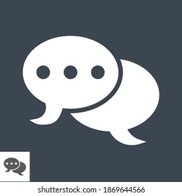 Speech Bubble Flat Vector Icon. Flat icon isolated on the black background. Editable EPS file. Vector illustration.