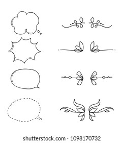 speech bubble & floral border