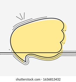 Speech bubble flow liquid shape continuous line drawing with dots decor, Vector minimalistic linear illustration