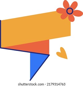Speech bubble with flower isolated on white
