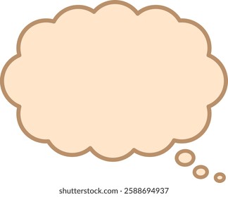 Speech bubble fluffy bubble beige illustration