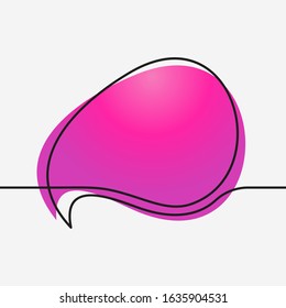 Speech bubble fluid liquid shape continuous line drawing, Vector minimalistic linear illustration vivid gradient color