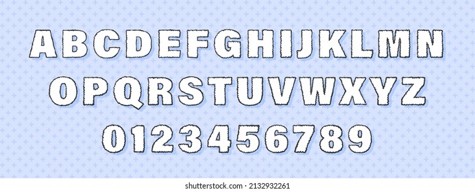 Speech Bubble font. Hand-drawn doodle font. Cartoon font. Vector illustration