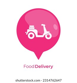 Speech Bubble Food Delivery Vector Design.