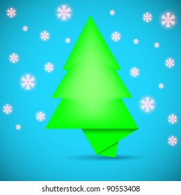 Speech bubble in the form of Christmas tree. creative vector illustration