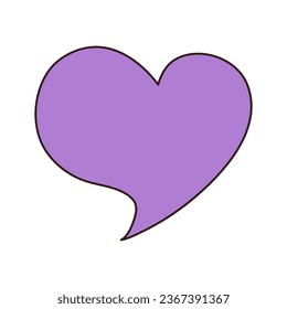 Speech bubble in the form of a heart. Decorative abstract geometric element. 