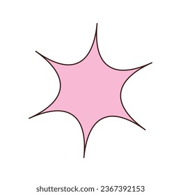 Speech bubble in the form of a star. Decorative abstract geometric element. 