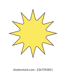 Sprich eine Blase in Form eines Sterns. Dekoratives abstraktes geometrisches Element. 