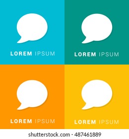 Speech Bubble Four Color Material Designed Icon / Logo