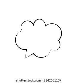 speech bubble frame for comic text isolated white background. Empty outline bubble for speech text. Dialog empty cloud, cartoon box.