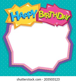  speech bubble frame - happy birthday