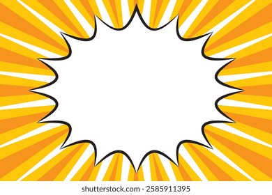 Speech bubble frame and orange concentrated line background