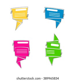 Speech bubble frame set. Quotation box template. Vector illustration.