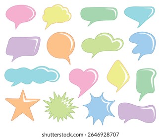 Speech Bubble Frame set. Vector Illustration for printing, backgrounds, covers and packaging. Image can be used for greeting cards, posters, stickers and textile. Isolated on white background.