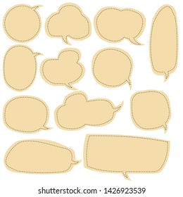 Speech bubble free hand icon set