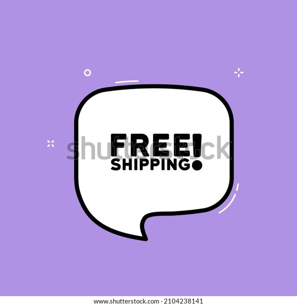 Speech bubble with Free shipping text. Boom\
retro comic style. Pop art style. Vector line icon for Business and\
Advertising.