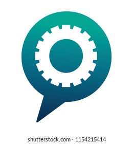 speech bubble with gear isolated icon