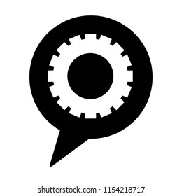 speech bubble with gear isolated icon