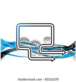 speech bubble with gears background -vector